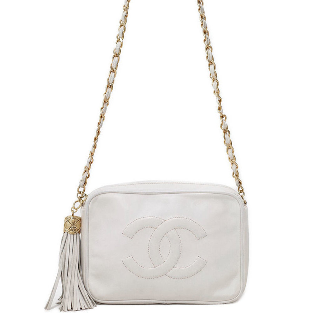 Chanel Coco Mark Chain Shoulder Bag White